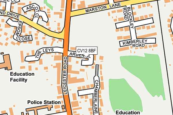 CV12 8BF map - OS OpenMap – Local (Ordnance Survey)