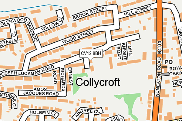 CV12 8BH map - OS OpenMap – Local (Ordnance Survey)