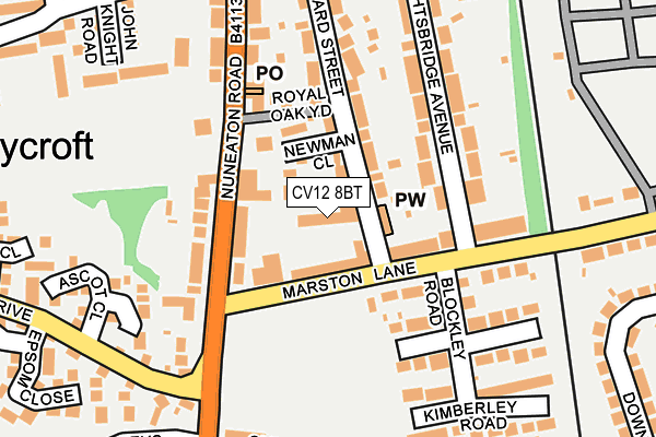 CV12 8BT map - OS OpenMap – Local (Ordnance Survey)