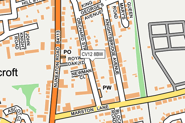 CV12 8BW map - OS OpenMap – Local (Ordnance Survey)