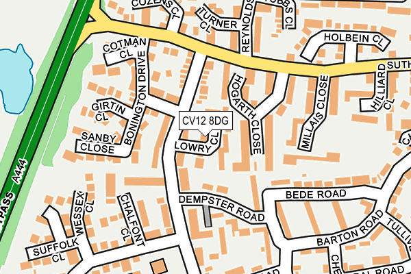 CV12 8DG map - OS OpenMap – Local (Ordnance Survey)