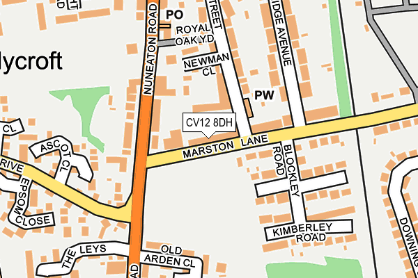 CV12 8DH map - OS OpenMap – Local (Ordnance Survey)
