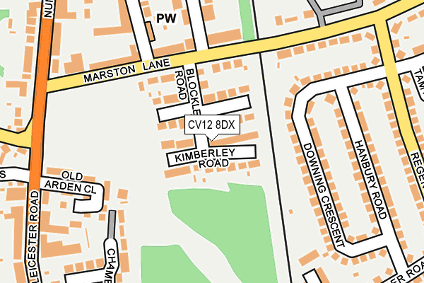 CV12 8DX map - OS OpenMap – Local (Ordnance Survey)