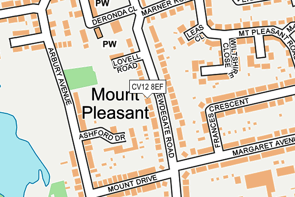 CV12 8EF map - OS OpenMap – Local (Ordnance Survey)