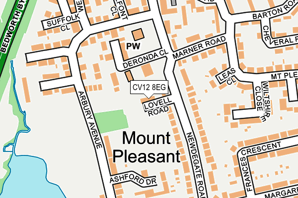 CV12 8EG map - OS OpenMap – Local (Ordnance Survey)