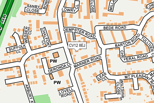 CV12 8EJ map - OS OpenMap – Local (Ordnance Survey)