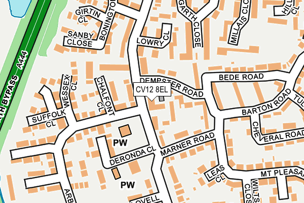 CV12 8EL map - OS OpenMap – Local (Ordnance Survey)