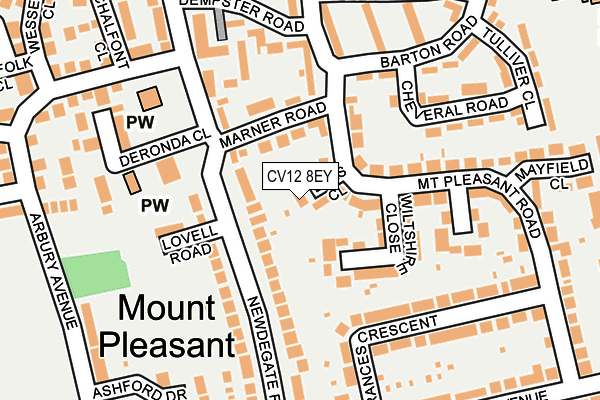 CV12 8EY map - OS OpenMap – Local (Ordnance Survey)