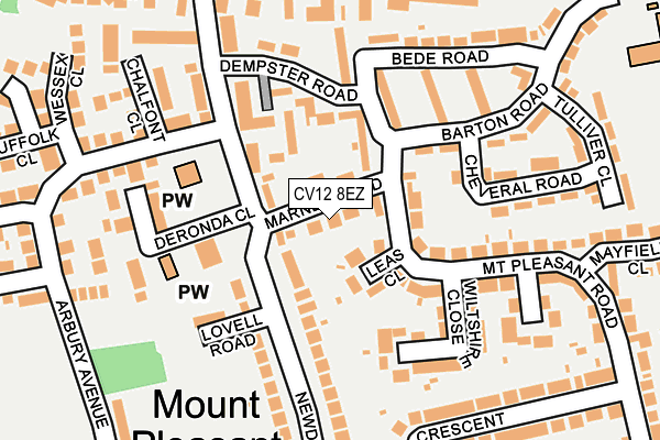 CV12 8EZ map - OS OpenMap – Local (Ordnance Survey)