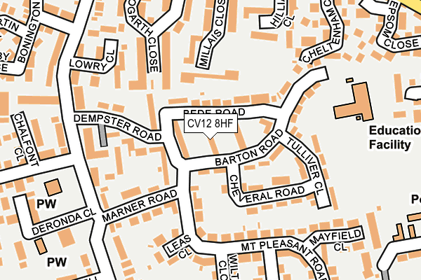 CV12 8HF map - OS OpenMap – Local (Ordnance Survey)