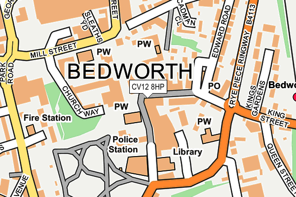 CV12 8HP map - OS OpenMap – Local (Ordnance Survey)