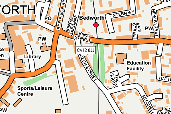 CV12 8JJ map - OS OpenMap – Local (Ordnance Survey)