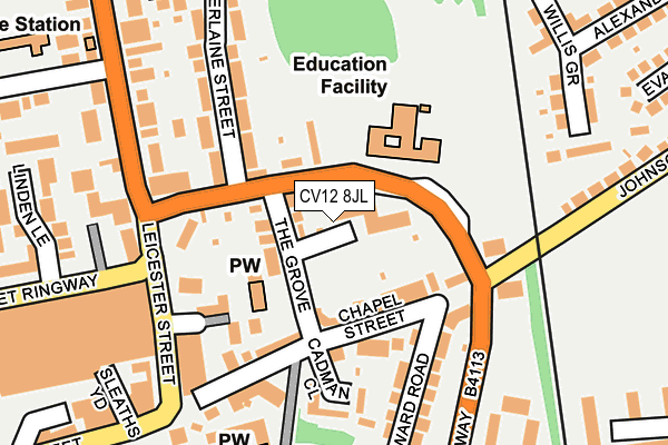 CV12 8JL map - OS OpenMap – Local (Ordnance Survey)