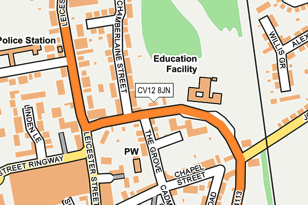 CV12 8JN map - OS OpenMap – Local (Ordnance Survey)