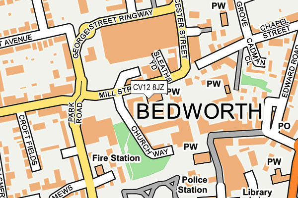 CV12 8JZ map - OS OpenMap – Local (Ordnance Survey)