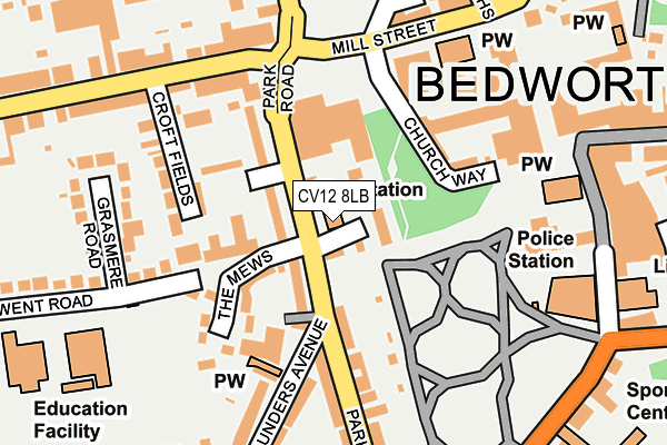 CV12 8LB map - OS OpenMap – Local (Ordnance Survey)