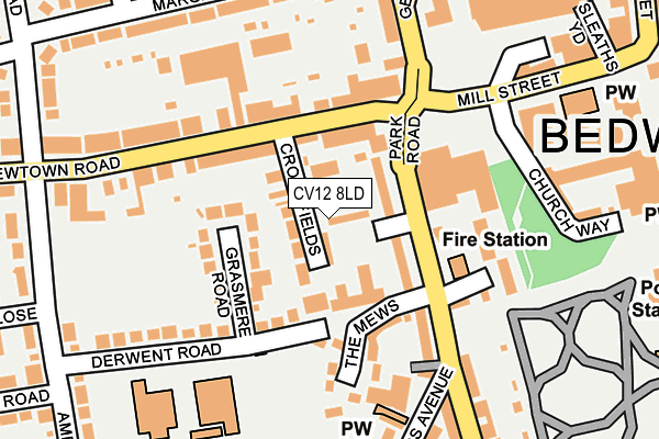 CV12 8LD map - OS OpenMap – Local (Ordnance Survey)