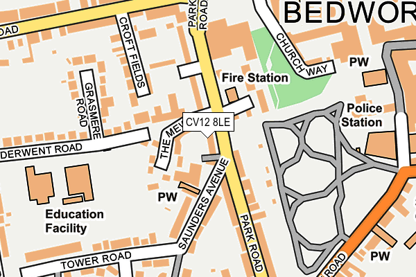 CV12 8LE map - OS OpenMap – Local (Ordnance Survey)