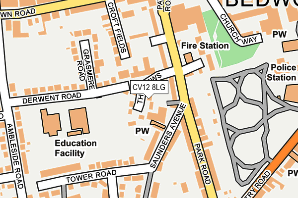 CV12 8LG map - OS OpenMap – Local (Ordnance Survey)