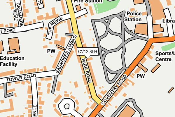 CV12 8LH map - OS OpenMap – Local (Ordnance Survey)
