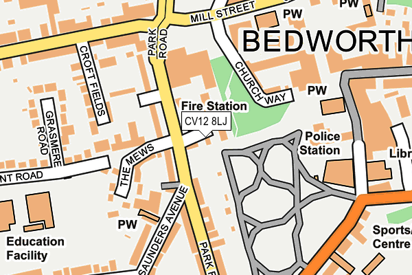 CV12 8LJ map - OS OpenMap – Local (Ordnance Survey)