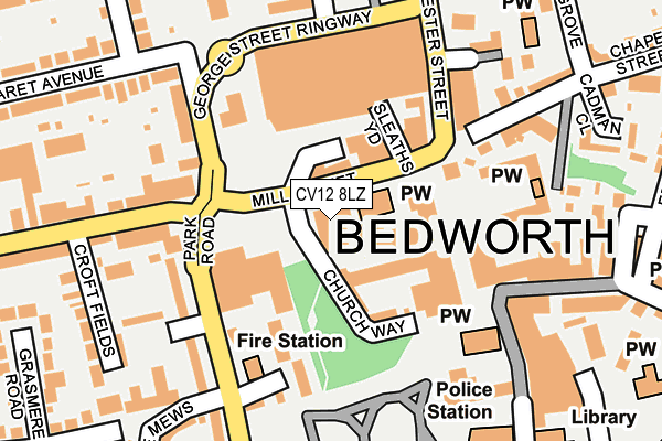 CV12 8LZ map - OS OpenMap – Local (Ordnance Survey)