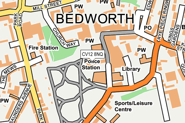 CV12 8NQ map - OS OpenMap – Local (Ordnance Survey)