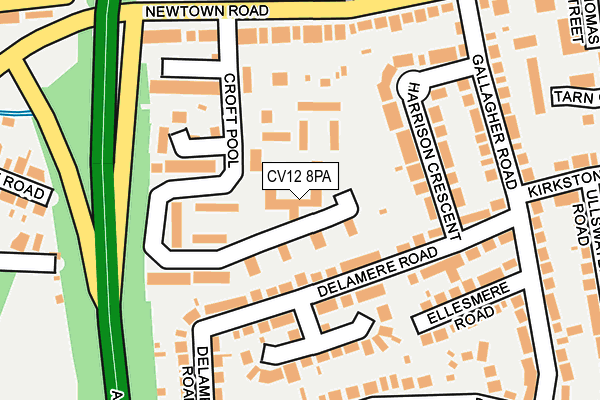 CV12 8PA map - OS OpenMap – Local (Ordnance Survey)