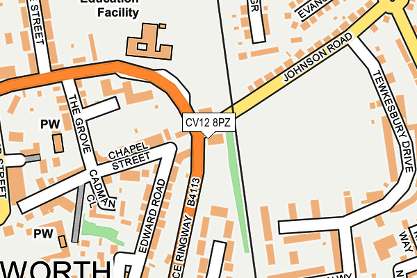 CV12 8PZ map - OS OpenMap – Local (Ordnance Survey)