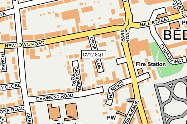 CV12 8QT map - OS OpenMap – Local (Ordnance Survey)