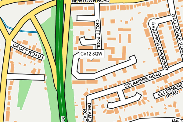 CV12 8QW map - OS OpenMap – Local (Ordnance Survey)