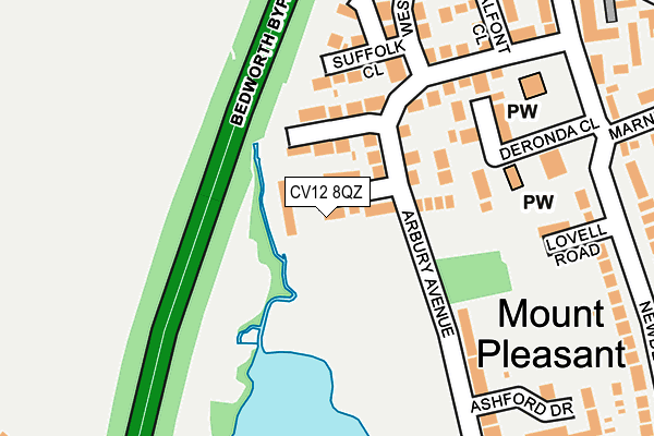 CV12 8QZ map - OS OpenMap – Local (Ordnance Survey)