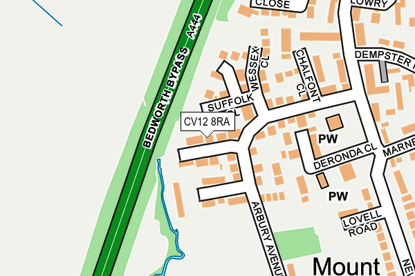 CV12 8RA map - OS OpenMap – Local (Ordnance Survey)