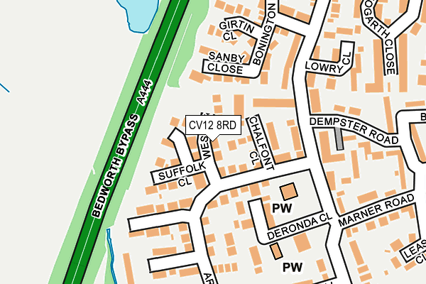 CV12 8RD map - OS OpenMap – Local (Ordnance Survey)