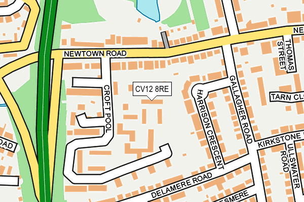 CV12 8RE map - OS OpenMap – Local (Ordnance Survey)