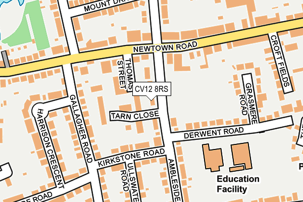 CV12 8RS map - OS OpenMap – Local (Ordnance Survey)