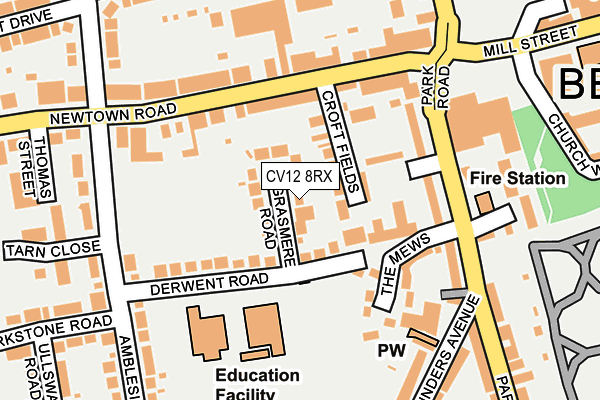 CV12 8RX map - OS OpenMap – Local (Ordnance Survey)