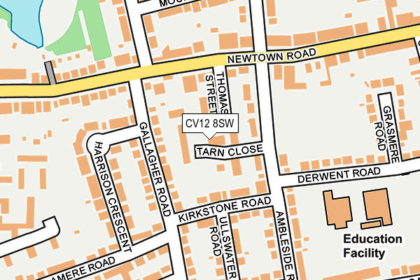 CV12 8SW map - OS OpenMap – Local (Ordnance Survey)