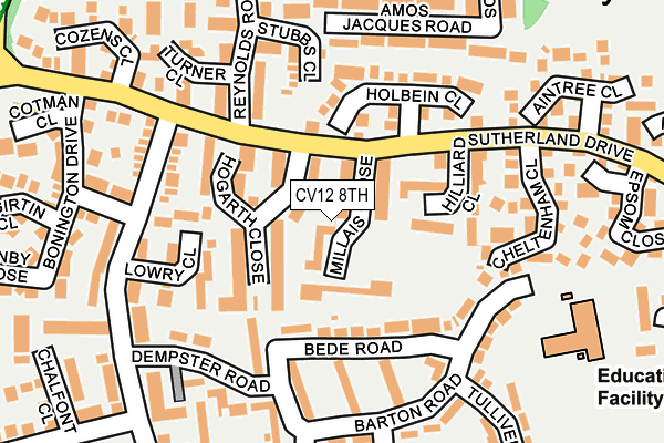 CV12 8TH map - OS OpenMap – Local (Ordnance Survey)