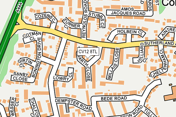 CV12 8TL map - OS OpenMap – Local (Ordnance Survey)