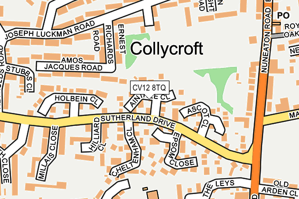 CV12 8TQ map - OS OpenMap – Local (Ordnance Survey)