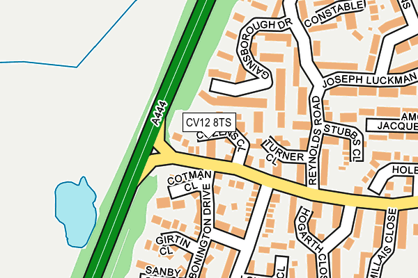 CV12 8TS map - OS OpenMap – Local (Ordnance Survey)