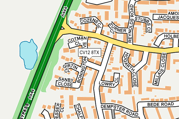 CV12 8TX map - OS OpenMap – Local (Ordnance Survey)
