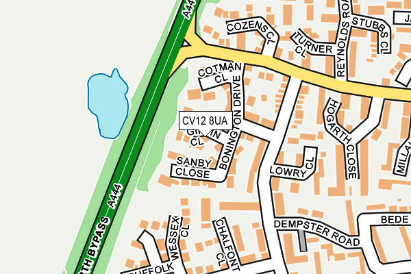 CV12 8UA map - OS OpenMap – Local (Ordnance Survey)