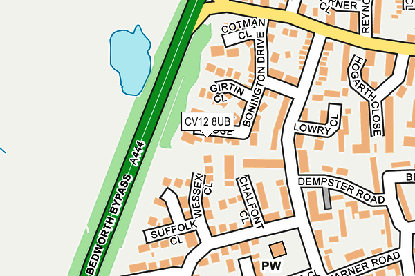 CV12 8UB map - OS OpenMap – Local (Ordnance Survey)
