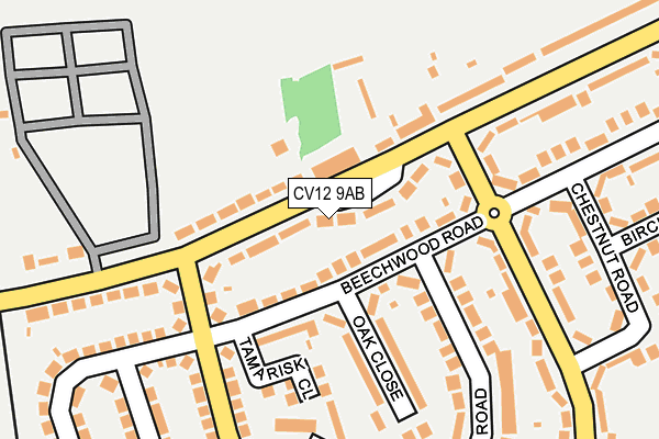 CV12 9AB map - OS OpenMap – Local (Ordnance Survey)