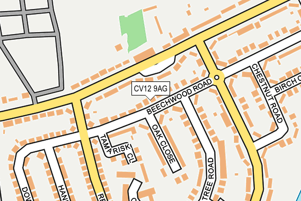 CV12 9AG map - OS OpenMap – Local (Ordnance Survey)