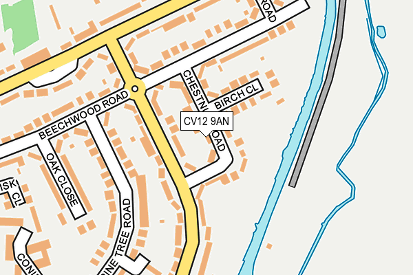 CV12 9AN map - OS OpenMap – Local (Ordnance Survey)