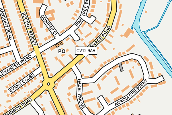 CV12 9AR map - OS OpenMap – Local (Ordnance Survey)