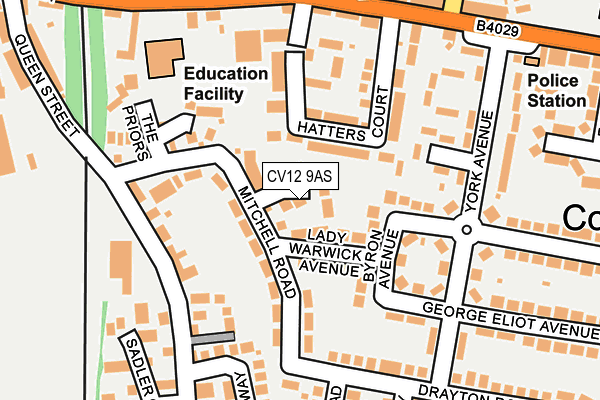 CV12 9AS map - OS OpenMap – Local (Ordnance Survey)